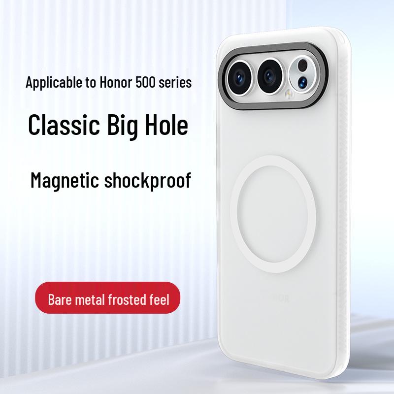 Honor 500Pro Frosted Magnetic Lens Protective Case - Full Coverage, Anti-Fall Design