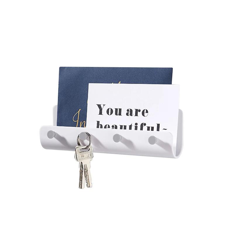 Настенный подвесной крючок для ключей, без отверстий, стеллаж для хранения на входе, крыльце, настенный стеллаж для хранения без следов гвоздей, многофункциональные крючки