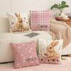 Cartoon Print Easter Bunny Pillow Case Pink Set Combination Holiday Decoration Cushion Living Room Sofa Pillow