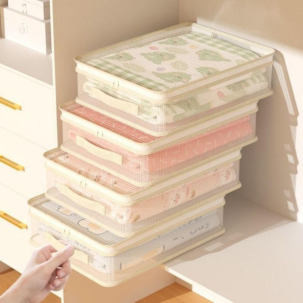 2Pcs PVC Clothes Quilt Storage Bag Transparent Foldable Blanket Pillow Storage Container Large Capacity Dustproof