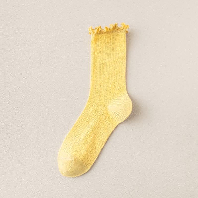 Летние носки для женщин с краями из черного гриба, тонкая сетка, свободные, послеродовые носки с махрой для девушек, хлопковые дышащие носки до середины икры