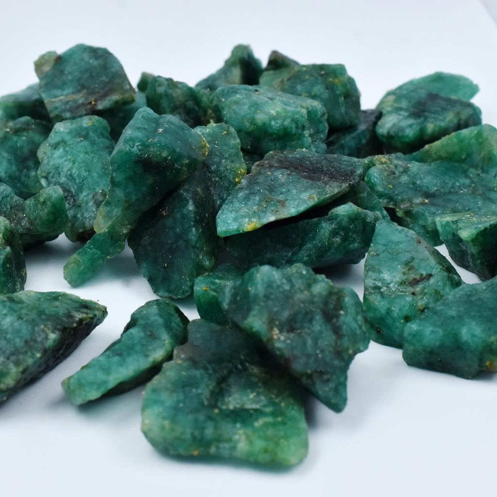 CERTIFIED Natural Green Emerald Raw Rough Lot 600 Ct Earth Mined Loose Gemstone