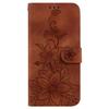 For Honor 400 5G (Global) Stand Case Lily Flower Imprint Leather Phone Cover with Wrist Strap
