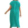 Holiday Beach Cover-Ups Plus Size Women's Cover Up Hand Hooked Clashing Colour Splicing Deep V Split Dress