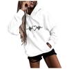 Kaixinjiuhao Women Fashion Casual Fun Print Hooded Sweatshirt Loose Sports Tops Pullover