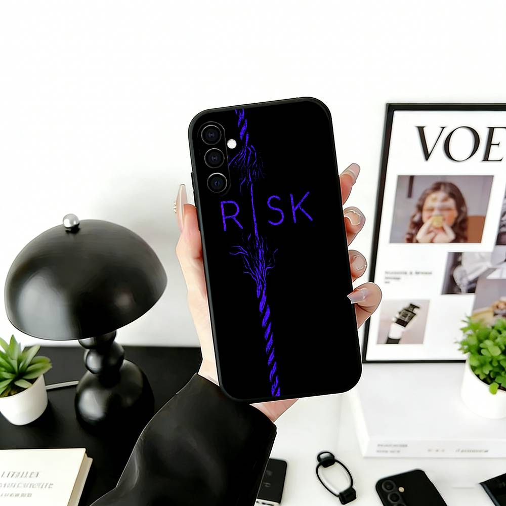 Trading No Risk, No Rich Phone Case For Samsung Galaxy A73,A72,A71,A70,A53,A52,A51,Others Soft Black Cover