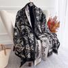 Luxury Paisley Winter Scarf for Women Warm Pashmina Shawls Thick Cashmere Blanket Chunky Stoles Lady Elegant Poncho Bufanda