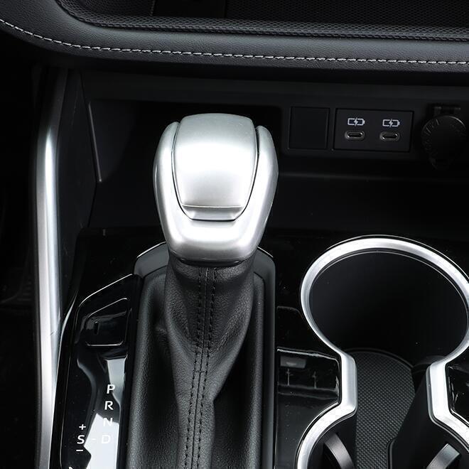 Matte silver Car Gear Shift Knob Cover Trim For Toyota Grand Highlander 2024