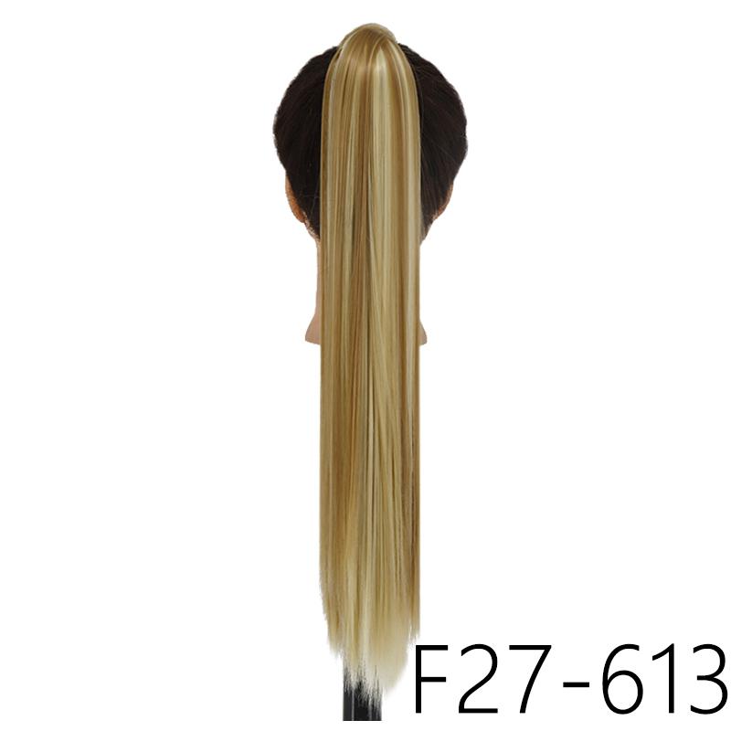 LISI HIAR Women Long Straight Ponytail Hair Wig Red Wine Blond Light Grey Black Synthetic Fiber Hair Extensions Party Time Daily Use