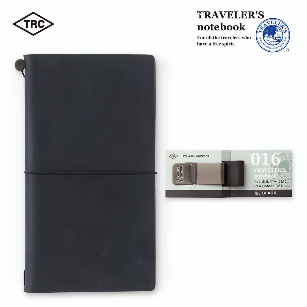 Держатель для ручек Traveler's Notebook M Black 016 Безопасный аксессуар для ручек для журналов