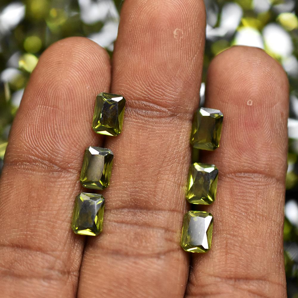 10.80 Ct Lot Natural Rare Green Sapphire Emerald Cut 7x5 mm Gemstone