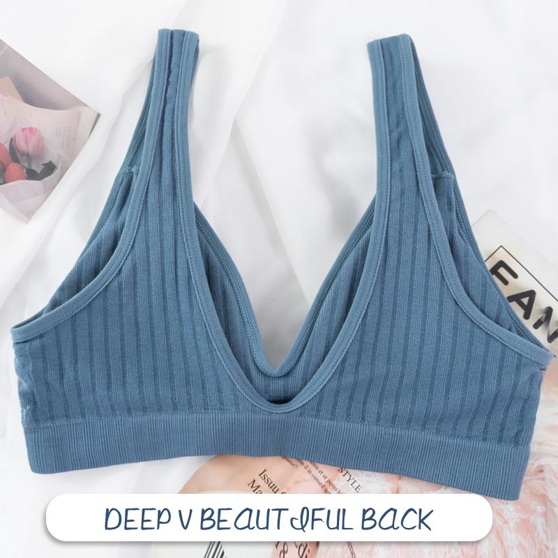 Женский модный бюстгальтер в полоску без рукавов с глубоким V-образным вырезом и мягкими подкладками, топы без косточек, укороченный топ, бюстгальтеры, бюстгальтер
