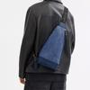 COACH Dominique 19 Brand Logo Calfskin Chest Bag Small Men's Denim Blue and Dark Blue