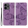 For Oppo Reno14 5G (China)/Oppo Reno14 F 5G/Oppo Reno14 5G (Global) Wallet Case Floral Butterfly Imprinted Leather Phone Cover Stand -  Green