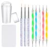 YIKOOLIN Charm Nail Stamp Jelly with Scraper 3PCS Nail Detail Brush Set Nail Art Brush Pen 5PCS Nail Dotting Pen Nail Stamping