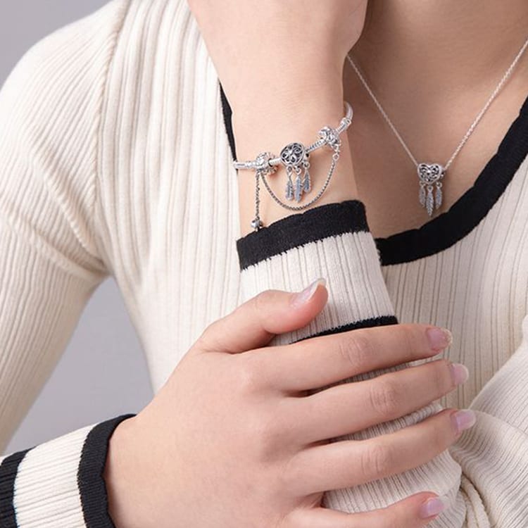 Pandora 925 Sterling Silver Bracelets Set Women's Silver ZT-0026