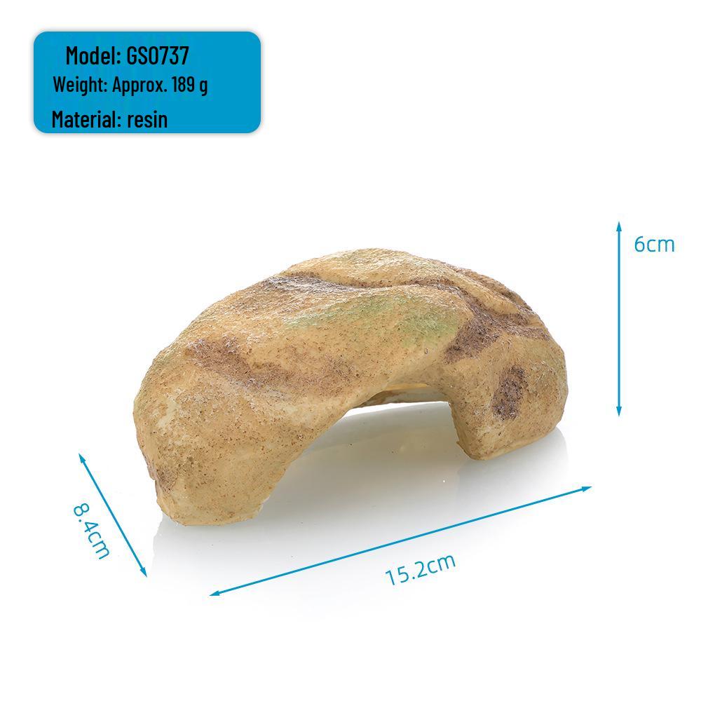 Пещера-укрытие для рептилий и платформа для черепах, смоляное украшение - искусственная скала для аквариумов.