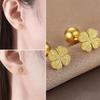 2Pcs  Stainless Steel Frosted Four-Leaf Clover Stud Earrings For Women Hypoallergenic Screw Cartilage Helix Earrings Gift