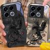 Черный мультяшный Дапенг для Infinix Note 40 4G 30i 12 G96 Smart 8 Hot 9 Play 10 11S 12 20i 50 Pro Plus 5G Чехол для телефона из закаленного стекла