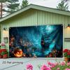 2D plane, 1 Halloween garage door banner, featuring a design of a terrifying pirate ship and Halloween lights.PMJ