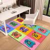Colorful Furby In Bubbles Area Rug Office rug, Chair Rug, Decor Carpet Livingroom bedroom Mat, Large Size Fan gifts Christmas gifts