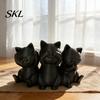 Artistic Cat Statues Three Wise Cats Figurines, 3D Printed Minimalist Statue for Desk Shaped Desktop Decor Decor, Ancient Wisdom Ornament Home Office,