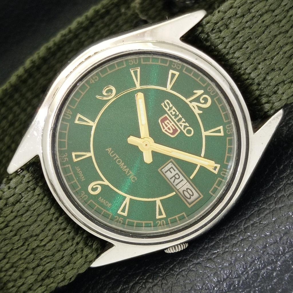 Б/У винтажные мужские часы SEIKO 5 AUTOMATIC 7019A из Японии с зеленым циферблатом a433425-2 R116-a433425