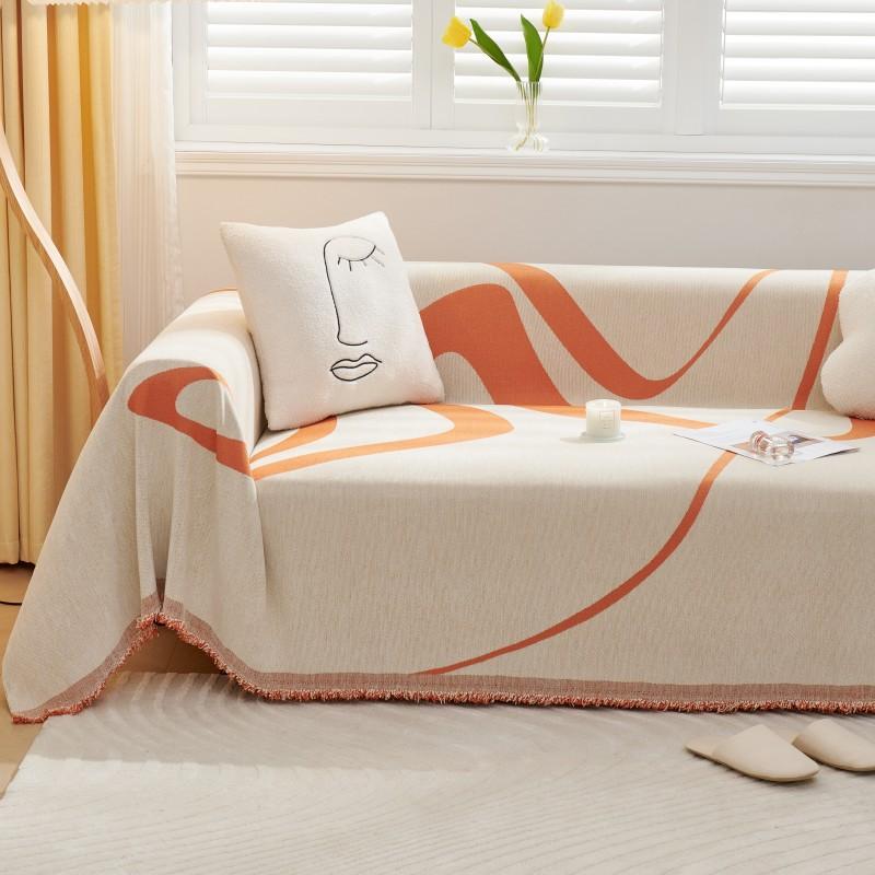 Ins Style Abstract Sofa Towel Four Seasons Universal Chenille Anti-Scratching Sofa Cover Cloth Full Covered Sofa Cover Dustproof