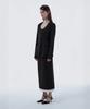 Mausolleum Contrast Layered Slim Line Long Skirt - Black
