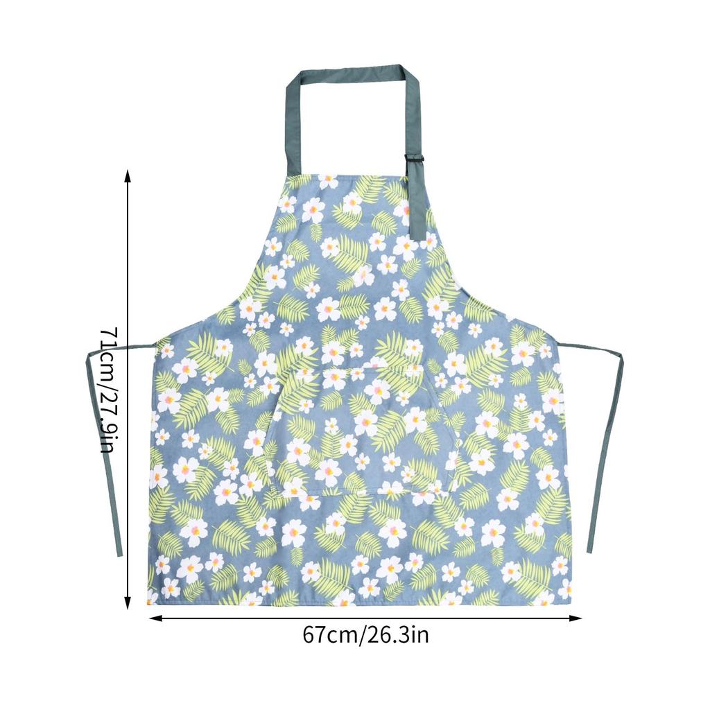 Becanno Women's Waterproof Apron, Adjustable Cooking Apron, Unisex Set of 2 with Pockets, Floral Print Apron for Cooking, Gardening, Baking, and