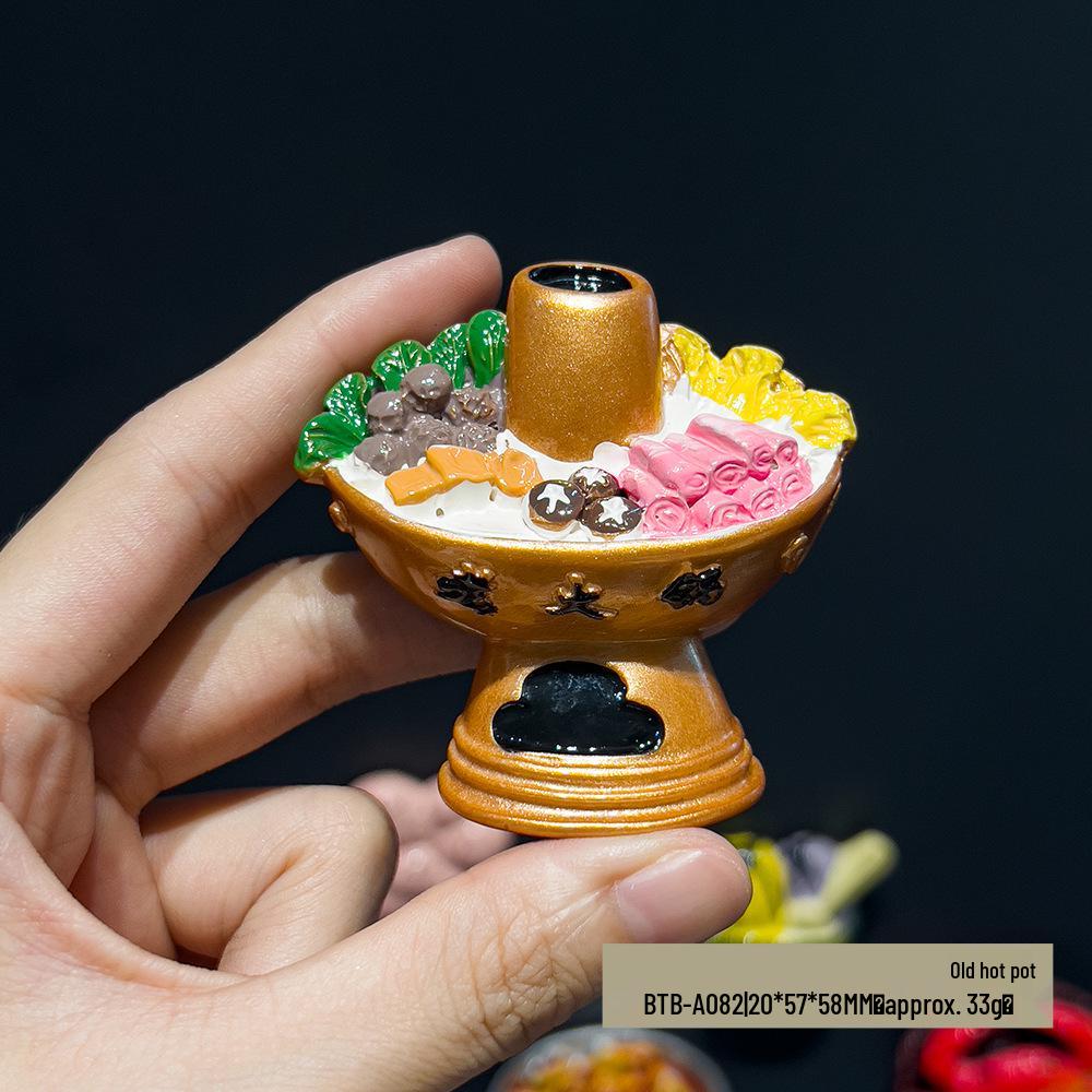 3D Chinese Style Food Magnet: Lobster & Noodles Hot Pot with Mantis Shrimp Sticker