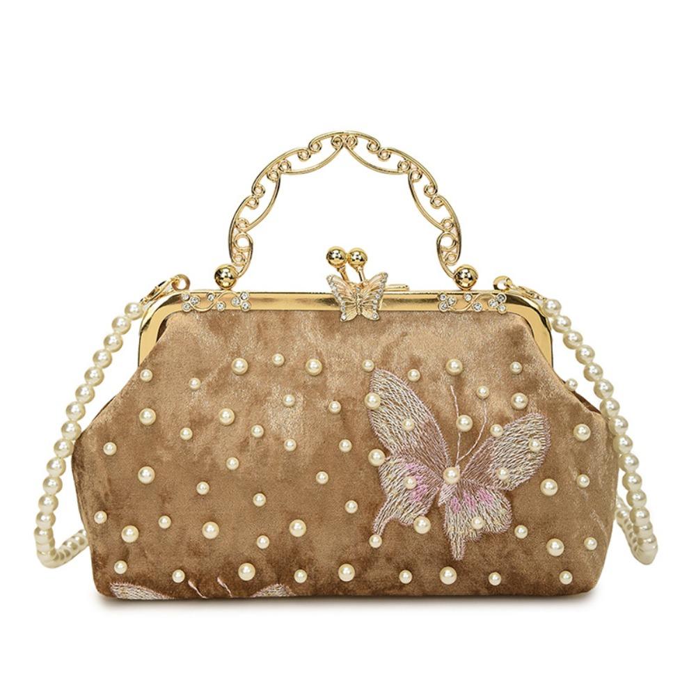 Cheongsam Accessories Chinese Style Handbag Pearl Hanfu Clutch Bag Casual Ladies Shell Bag  Women