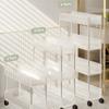 Acrylic Clear Trolley Rack Movable Rolling Utility Cart Narrow Gap Storage Rack with Wheels Bathroom Removable Shelf 2/3/4 Layer
