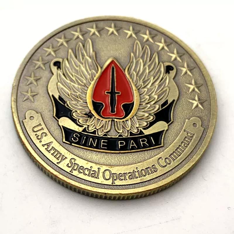 American Honor Airborne Bronze Commemorative Coin Collection Coin Relief Marine Antique Bronze Coin Commemorative Medal