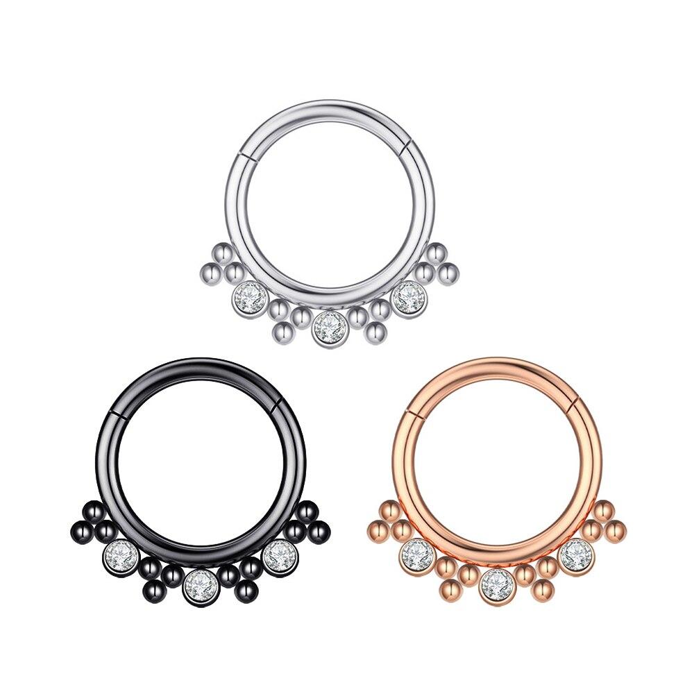 1 шт., кольца с мультикристаллами для перегородки носа, модные серьги в богемном стиле в индийском стиле, Нариз-кликер, спираль для носа, хрящ, серьги для пирсинга