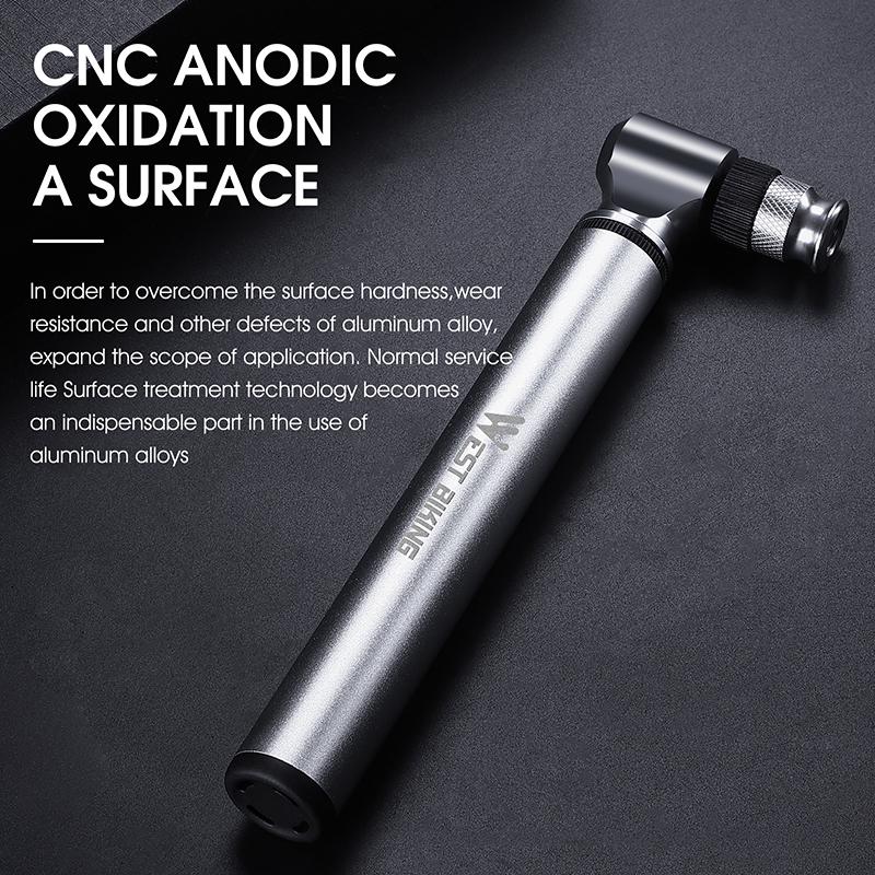 WEST BIKING Portable Bicycle Pump 300PSI High Pressure Bike Air Pump Bike Tire Inflator Schrader Presta Valve Cycling Hand Pump