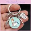 Dental Care Nurse Keychain With Medical Syringe And Stethoscope For Gift And Celebration