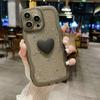 Эпоксидный глиттер подходит для чехла мобильного телефона iPhone17Promax Apple 16/15 трехмерное сердце 14/7P модная девушка XR