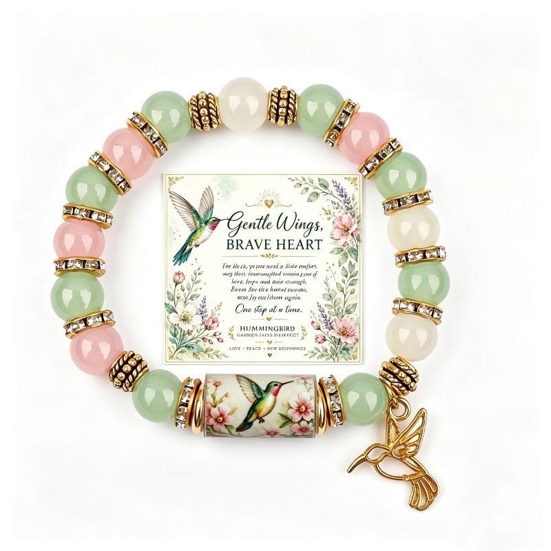 2026 Love And Peace Spring Blessing Bracelet Gift Adjustable Inspirational Charm Jewelry With Hummingbird Sunflower Bee Gift