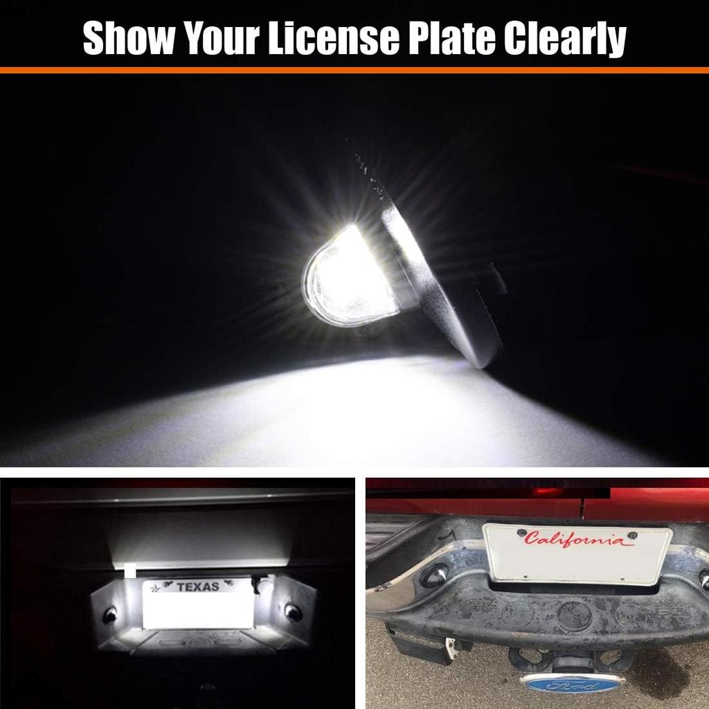 CZC AUTO LED License Plate Light 2 Pack Tag Light Lamp for Ford F150 F250 F350 F450 F550 Superduty Ranger Pickup Truck Explorer Bronco Excursion