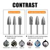 10pcs Shank Tungsten Carbide Milling Cutter Rotary File Carving Tools Burr Double Diamond Cut Electric Grinding