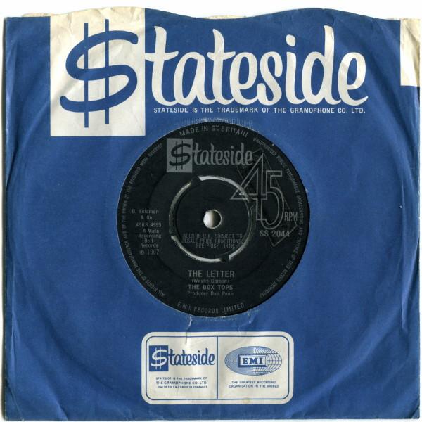 7inch Record BOX TOPS - The Letter SS2044 Stateside 1967 UK Rock Used