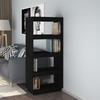 VidaXL Bookshelf-Room Divider Black 60x35x135 Cm Solid Pine