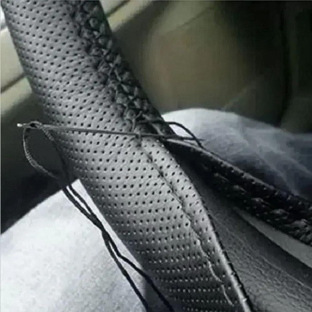 Soft Texture Auto Steering Wheel Protector Hand-Stitched Steering Wheel Cover Driving Experience