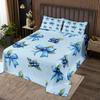 Cartoon Blueberry Bedspread Summer Tropical Fruit Quilted Coverlet Watercolor Botanical Leaves Flower Bedding Set for Teen Adult