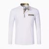 Men's Spring and Autumn Men's Stand-up Collar Polo Shirt Casual Sports Long-sleeved Henley Shirt
