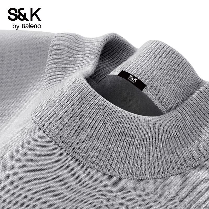 Baleno S&K Men's Heavyweight Fleece-Lined Semi-High Neck Sweater