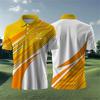 Trendy Flamingo Print Striped Polo Shirt, Casual Short Sleeve Men's Top