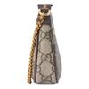 Gucci Ophidia Double G Золотая Фурнитура Коричневая Кожаная Отделка Мини-Сумка Женская Бежевая и Эбеновое Дерево