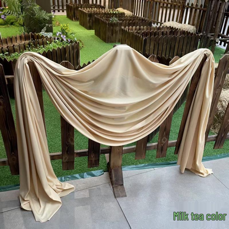 Beige Milk Tea, Champagne, and Avocado Green Wedding Backdrop Decoration - Retro French Style Photography Cloth